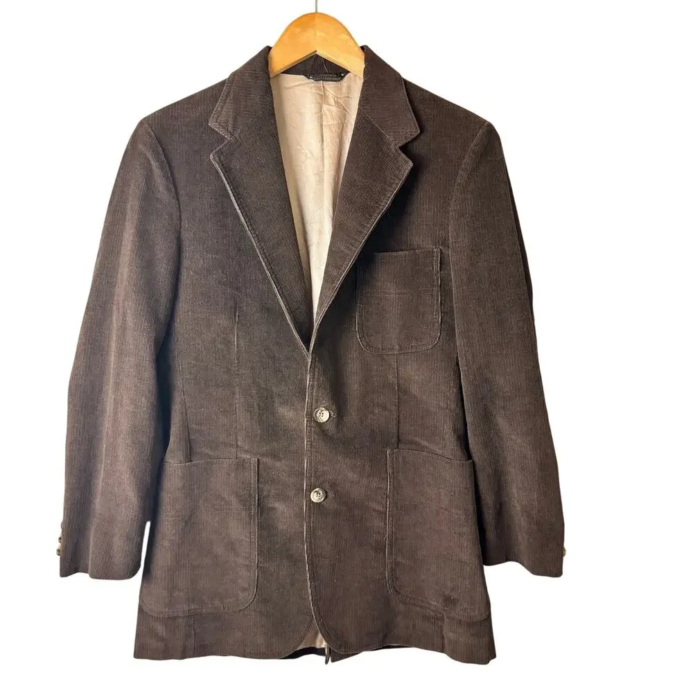 Vintage Levi's Sportswear Wildfire Panatela Corduroy Blazer Mens 36R 70s Brown